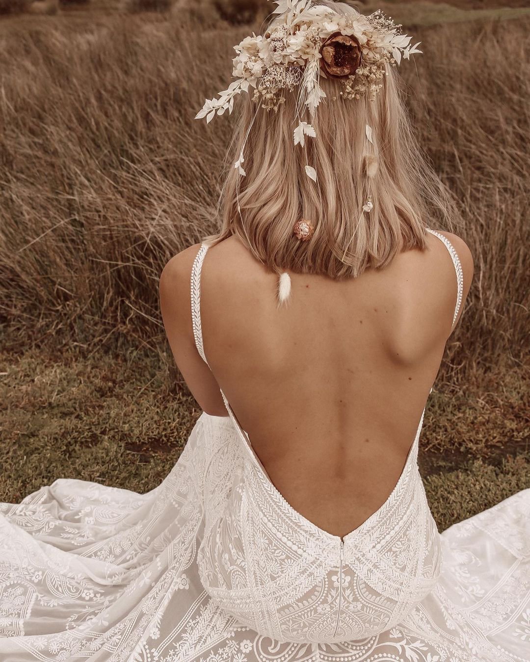 rue de seine wedding dresses short hair barn boho with floral