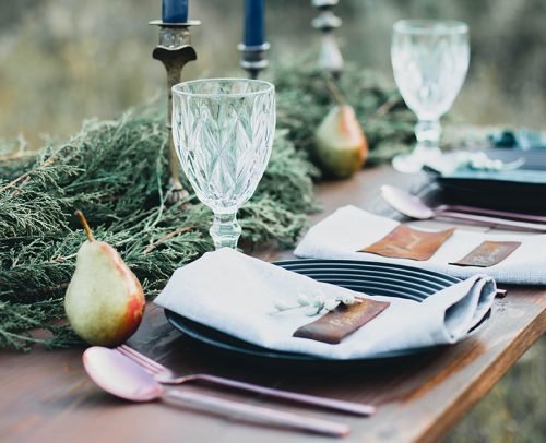 small wedding party casual outdoor wedding dinner