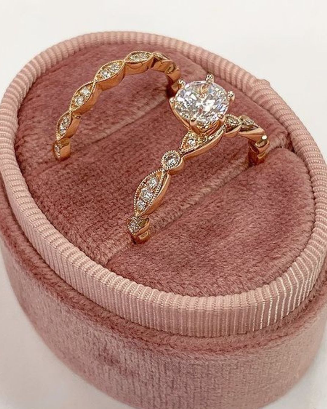 vintage wedding rings cushion round cut rings