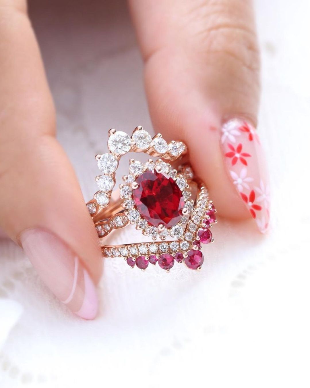 vintage wedding rings oval cut rings
