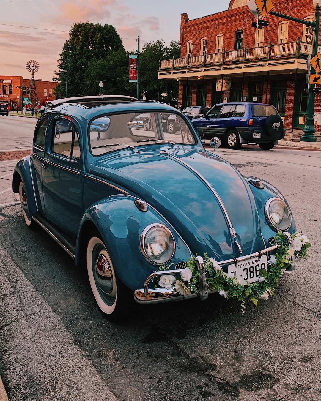 wedding car decor ideas greenery simply