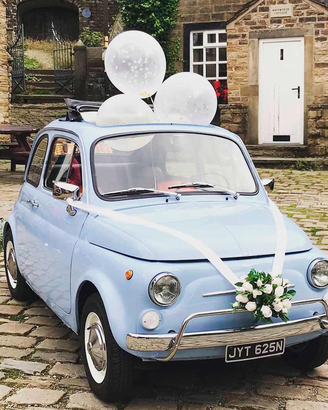 wedding car decor ideas vintage ballons flowers