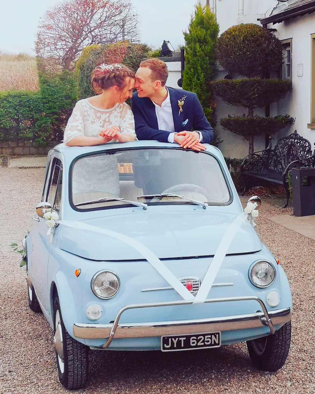 wedding car decor ideas vintage ribbons simple