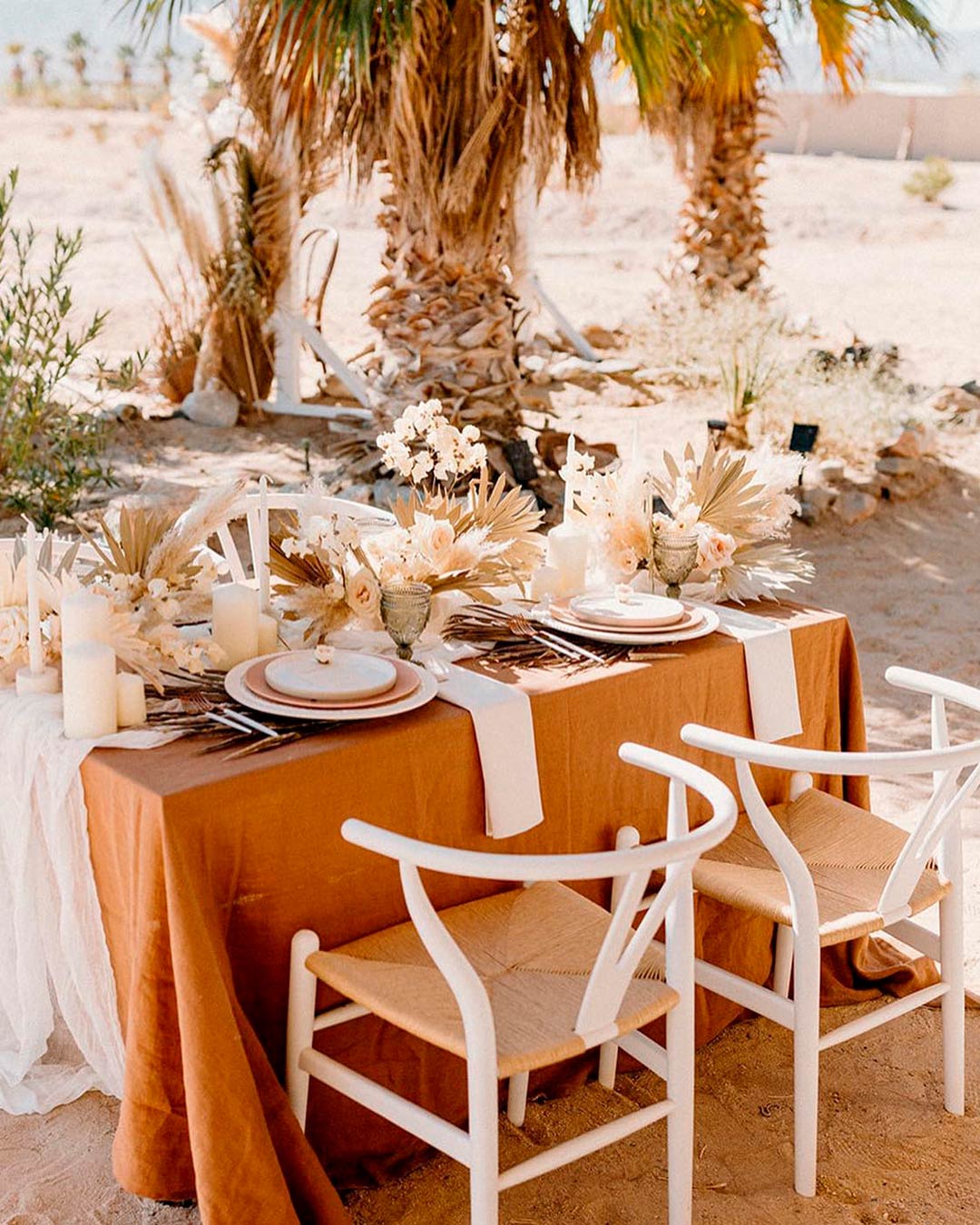 wedding reception decor boho setting table