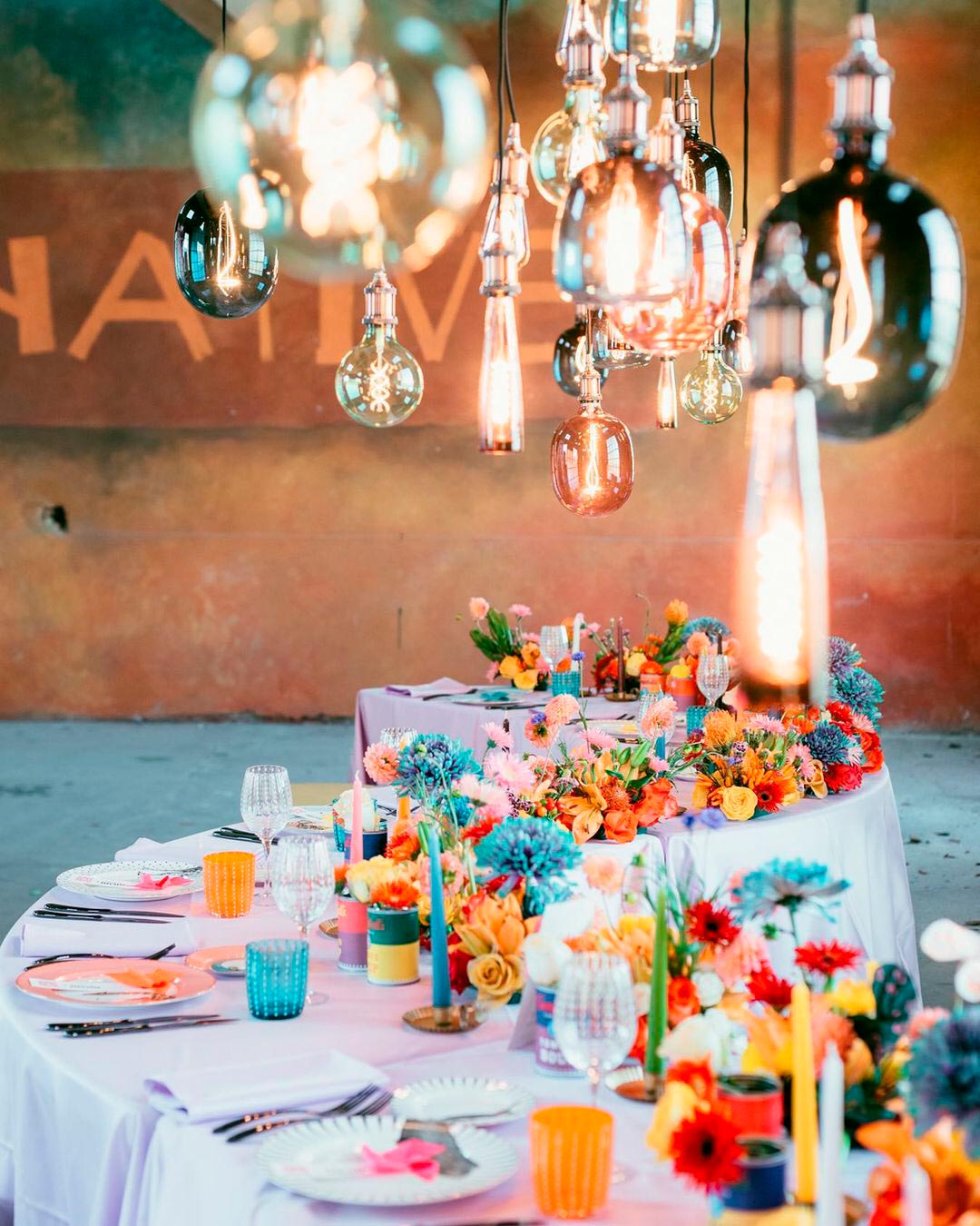 wedding reception decor modern color