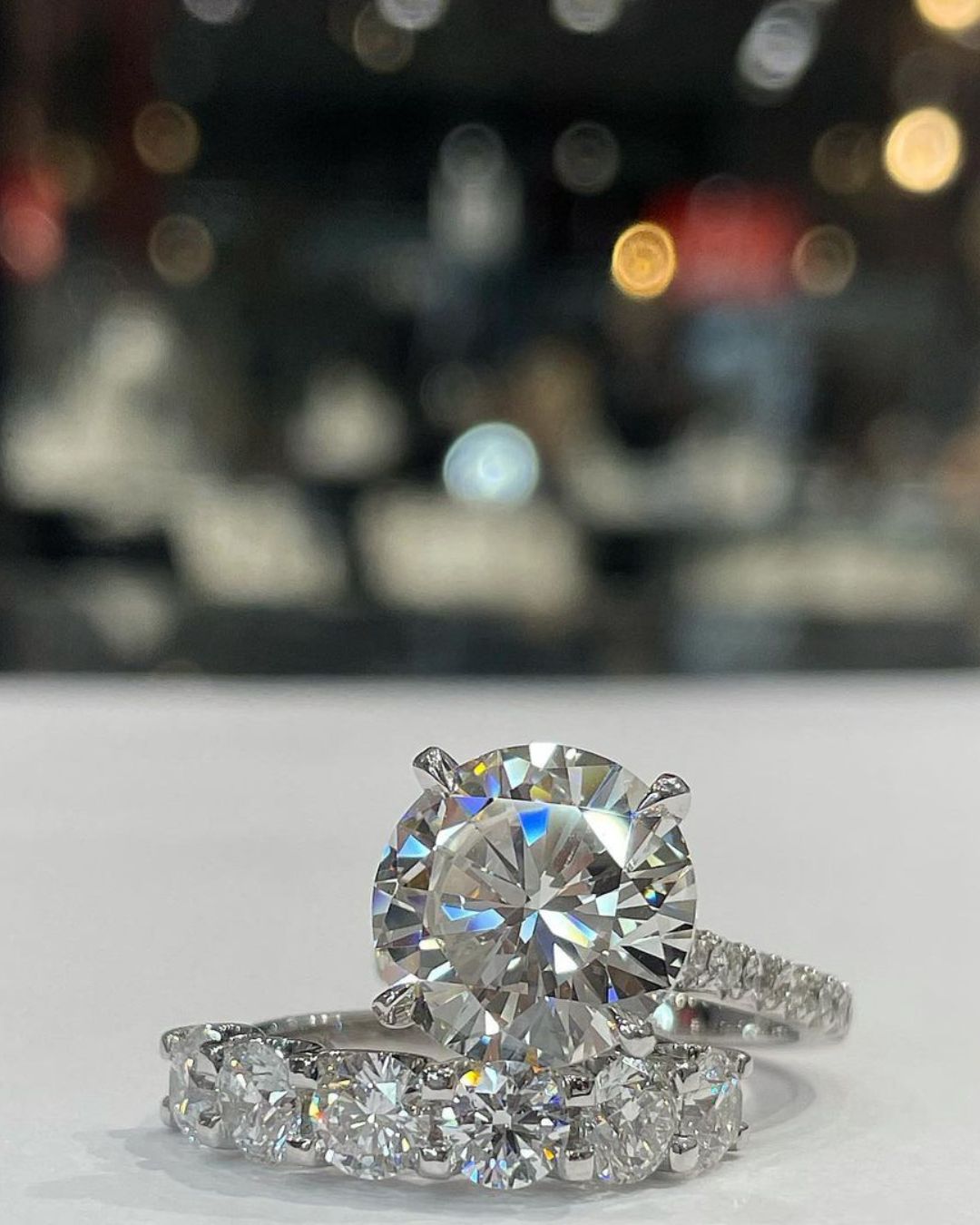 vintage wedding rings cushion and round cut rings