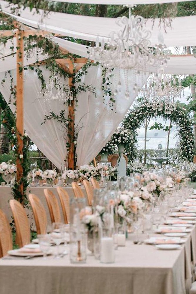 wedding tent greenery and white roses decor iamflowerco