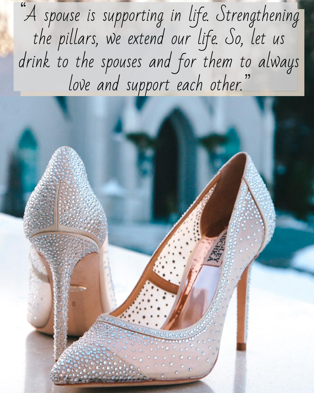 wedding toasts bride shoes