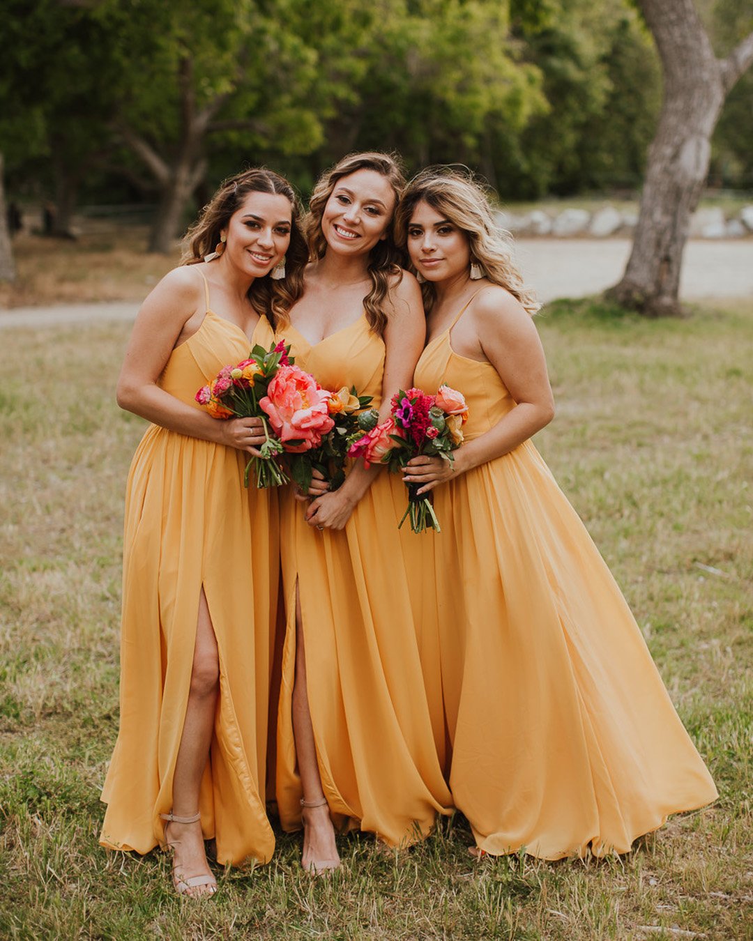mustard dress bridesmaid