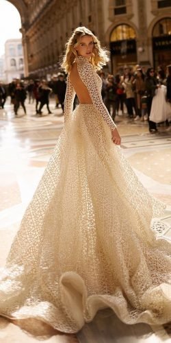 best wedding dresses open back with long sleeves berta