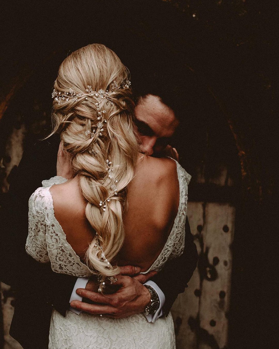 boho wedding hairstyles braid on long hair cascading messy carlablain_photography