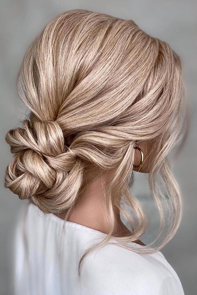easy wedding hairstyles elegant low bun with curls kristinagasperasmua