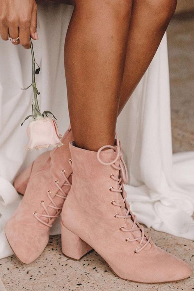 nude wedding shoes cowboy style simple foreversoles