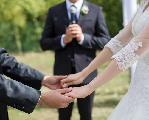 unique wedding readings wedding ceremony bride groom holding hands