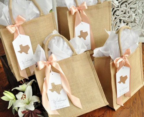 wedding gift bag ideas bag with state tag