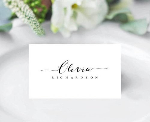 personalised calligraphy cards white wedding place cards white wedding d\u00e9cor,modern wedding d\u00e9cor Minimalist matte place name cards