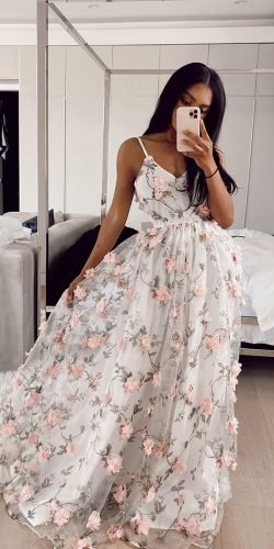 floral casual wedding dresses