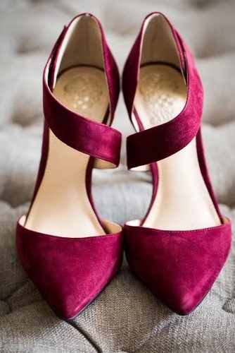 maroon wedding shoes for bride