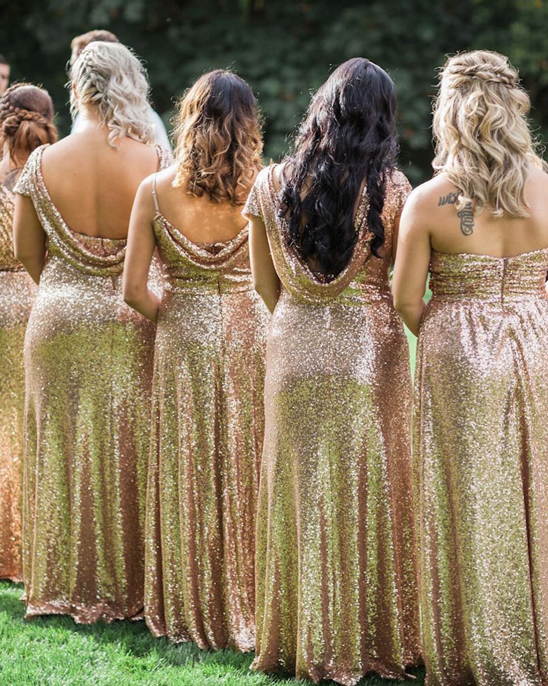 sequined metallic bridesmaid dresses long gold bright shoprevelry