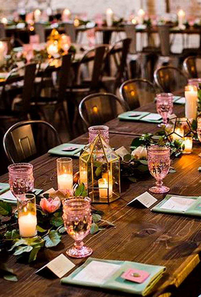 industrial wedding decor table setting