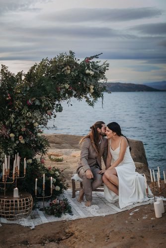 styled photo shoot island of tabarca groom bride flowers and candles oscarguillen