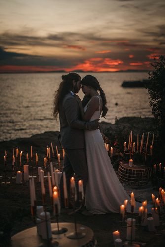 styled photo shoot island of tabarca groom bride sunset and candles oscarguillen