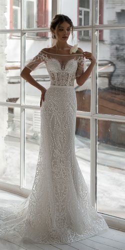 Spitze Brautkleider Schatz Ausschnitt Vintage nrcouture.