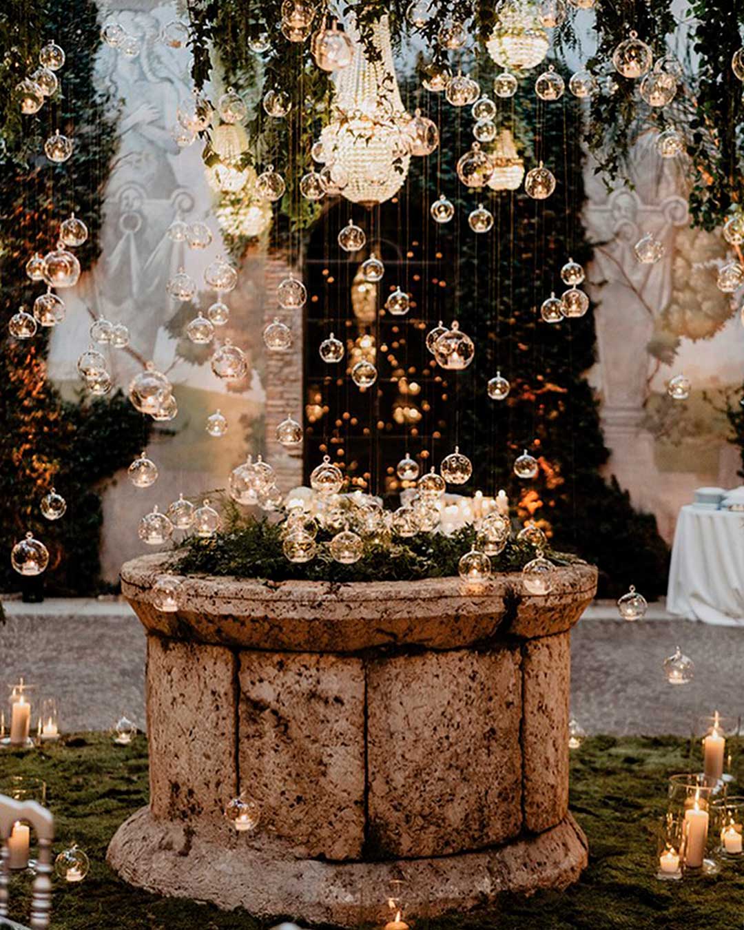 modern wedding decor candles lights