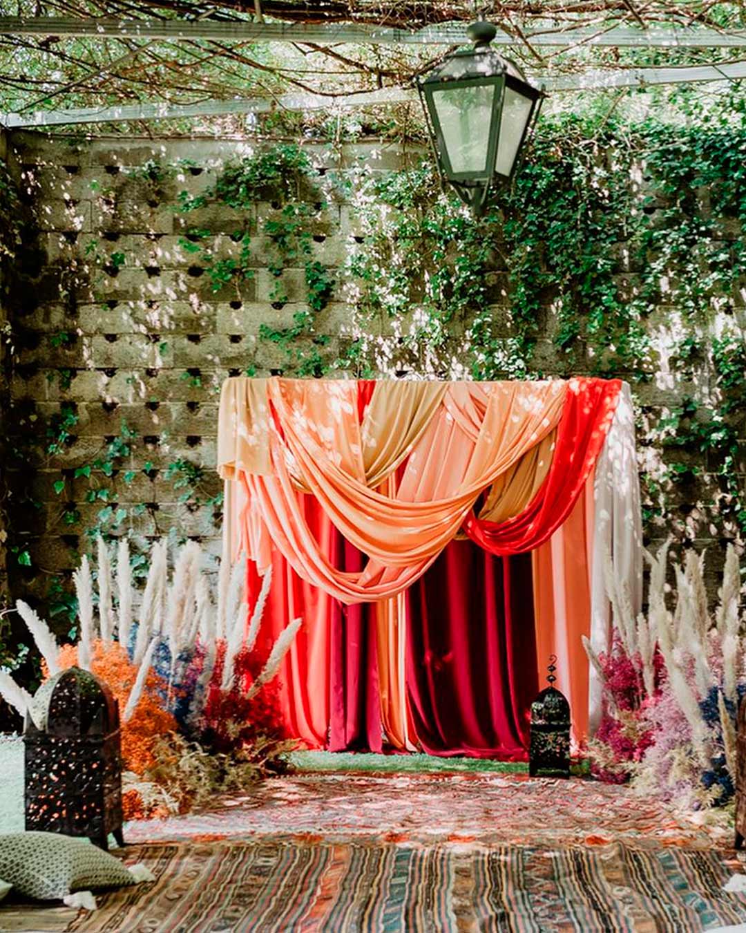 modern wedding decor fabric backdrop