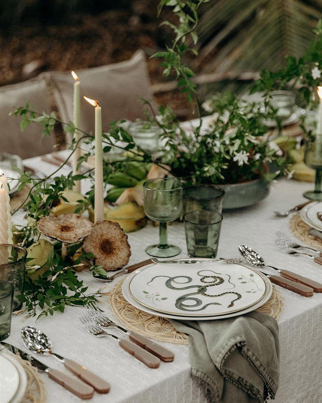 wedding colors green palette wedding table setting