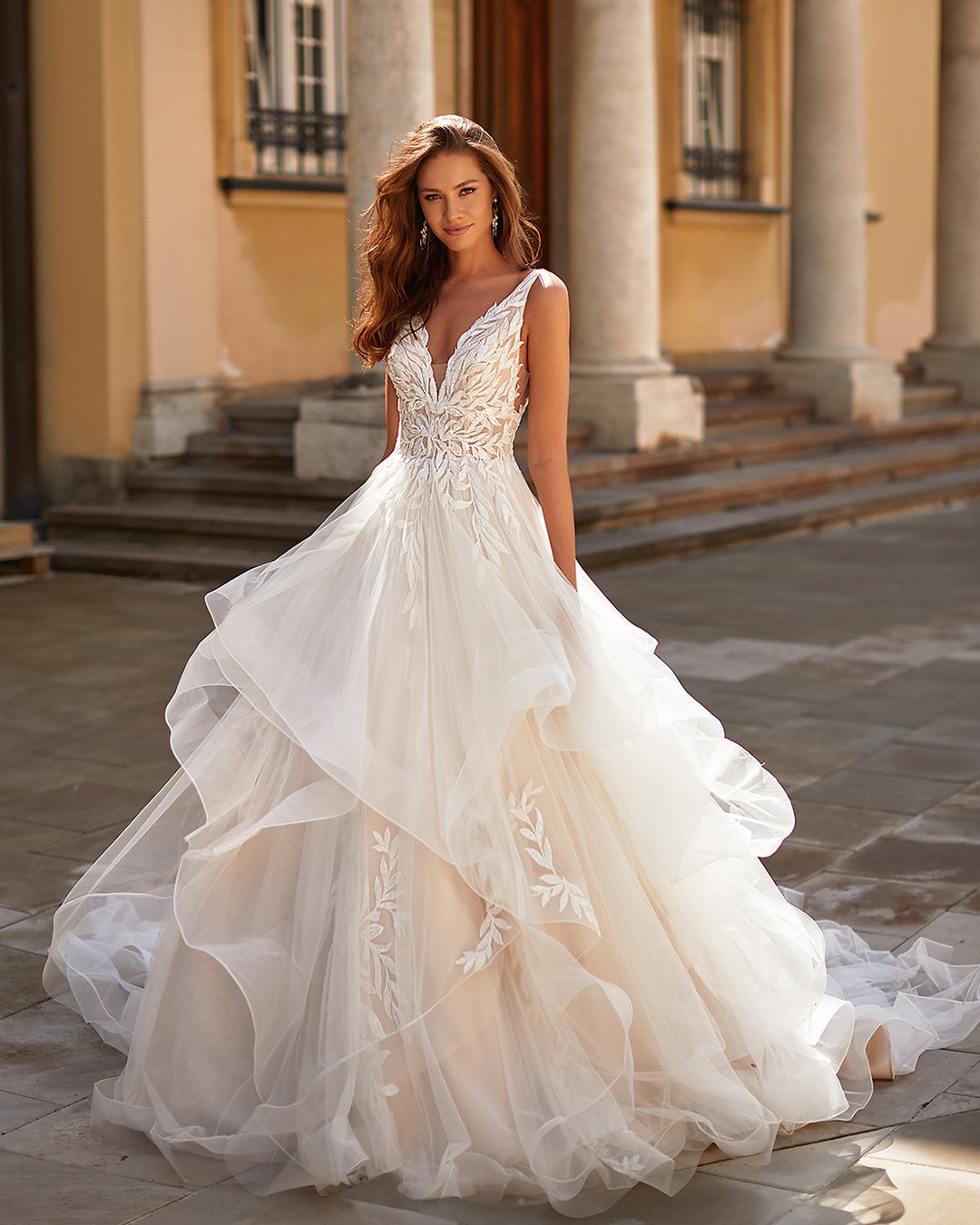 moonlight wedding dresses ball gown ruffled skirt 2021
