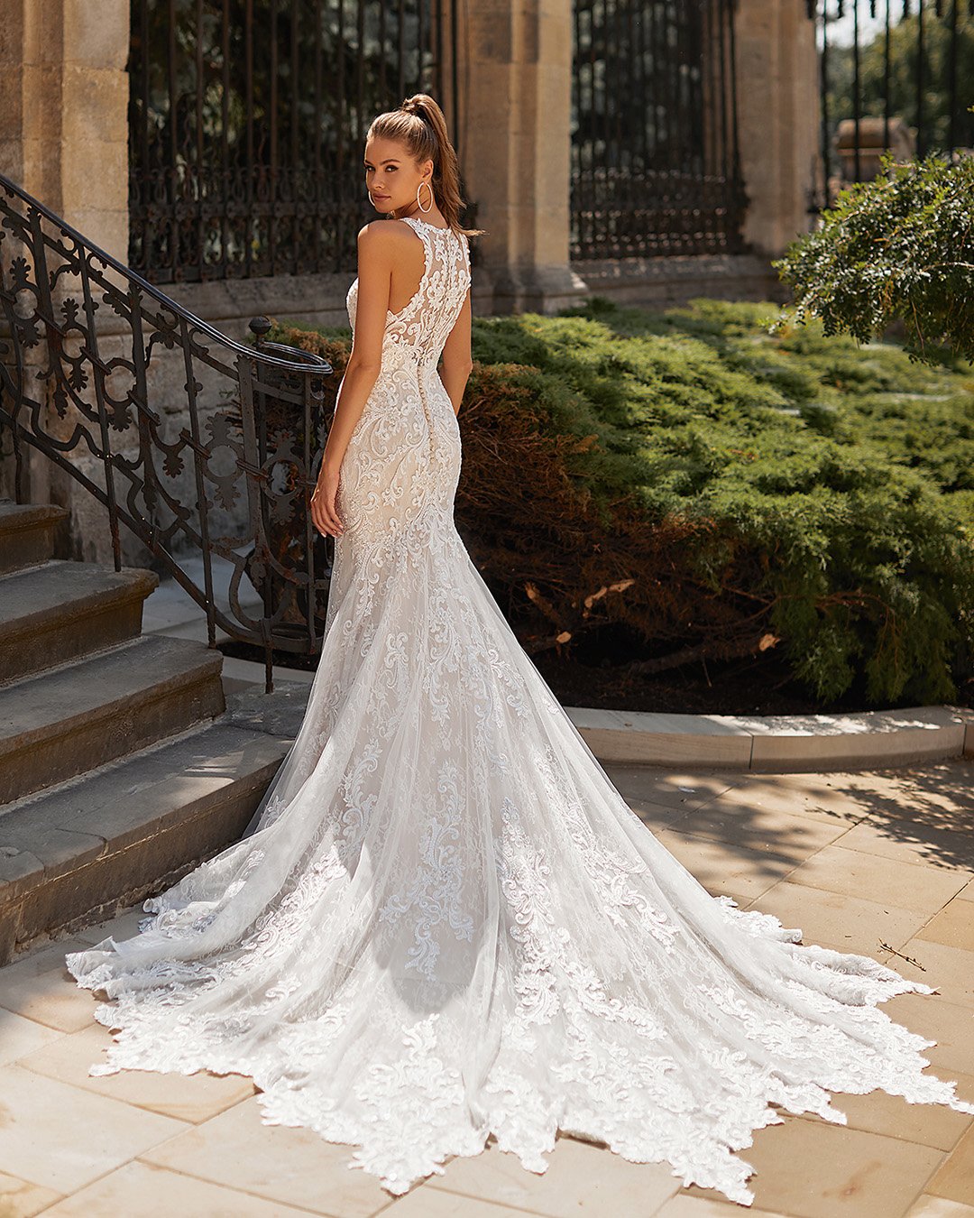 moonlight wedding dresses train lace