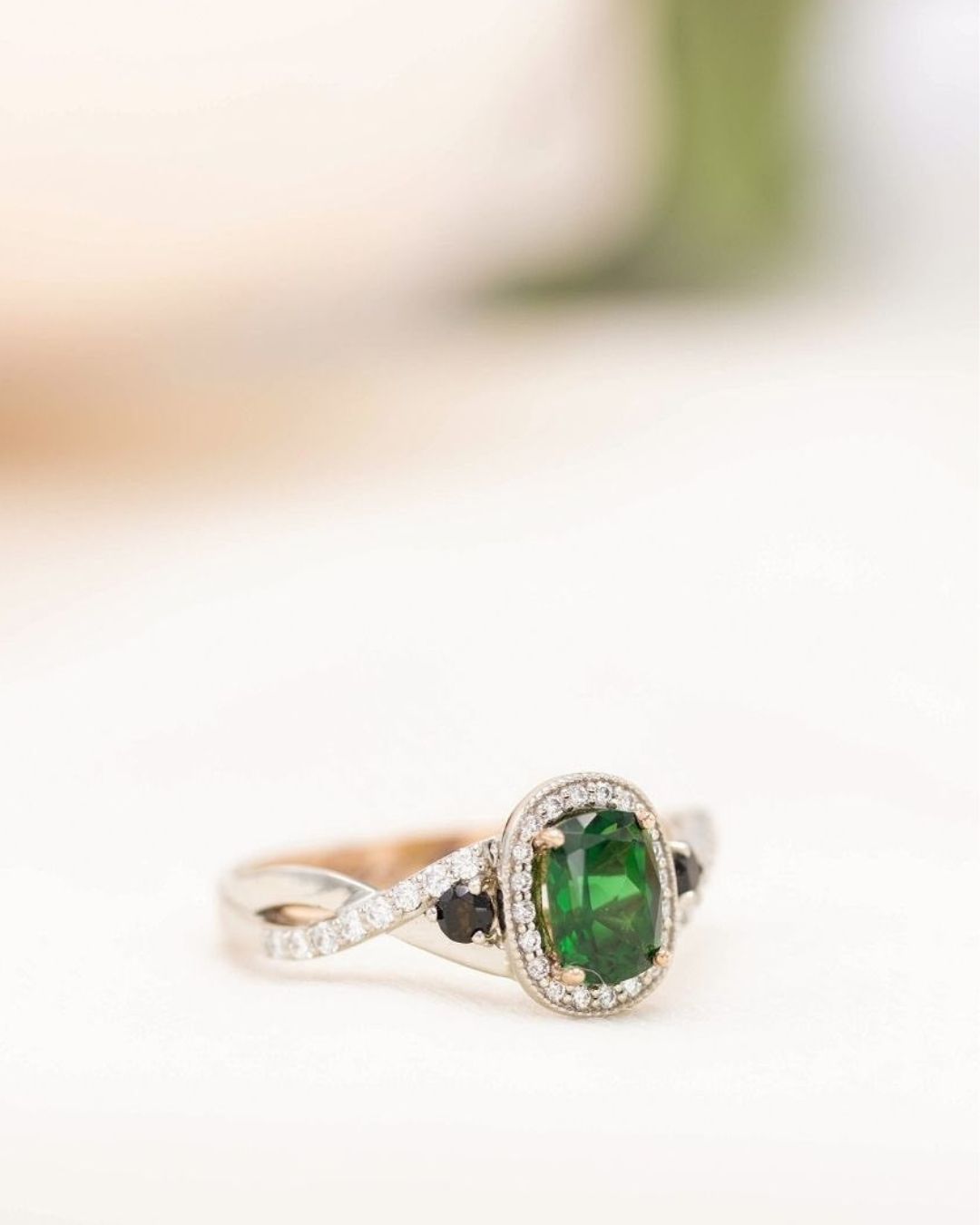 halo engagement rings with gemstones