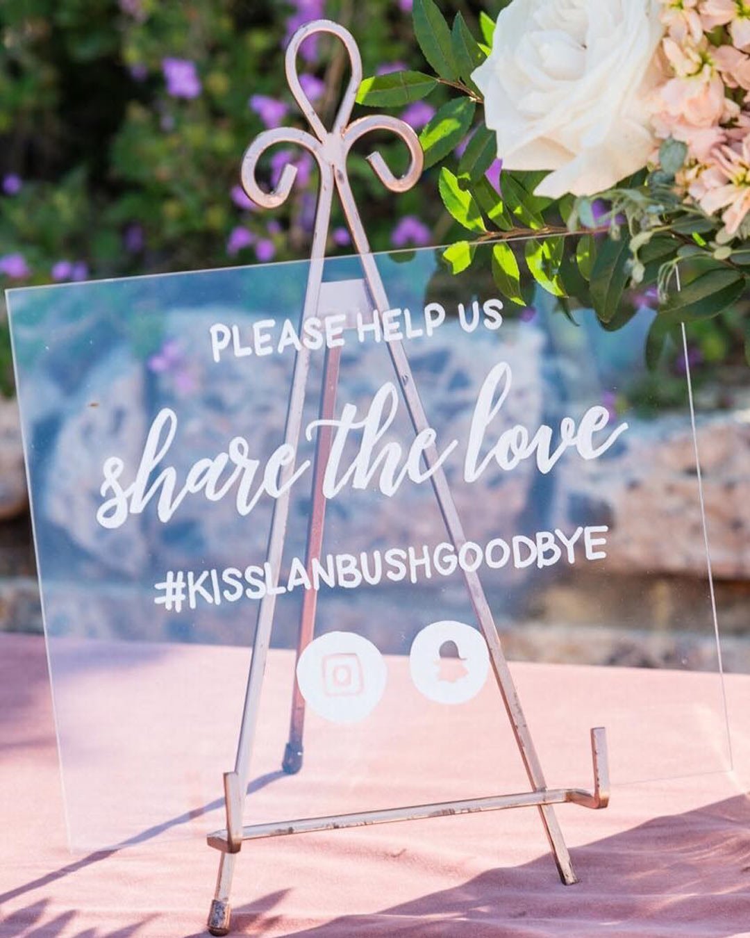 wedding ideas acrylic sign hashtag