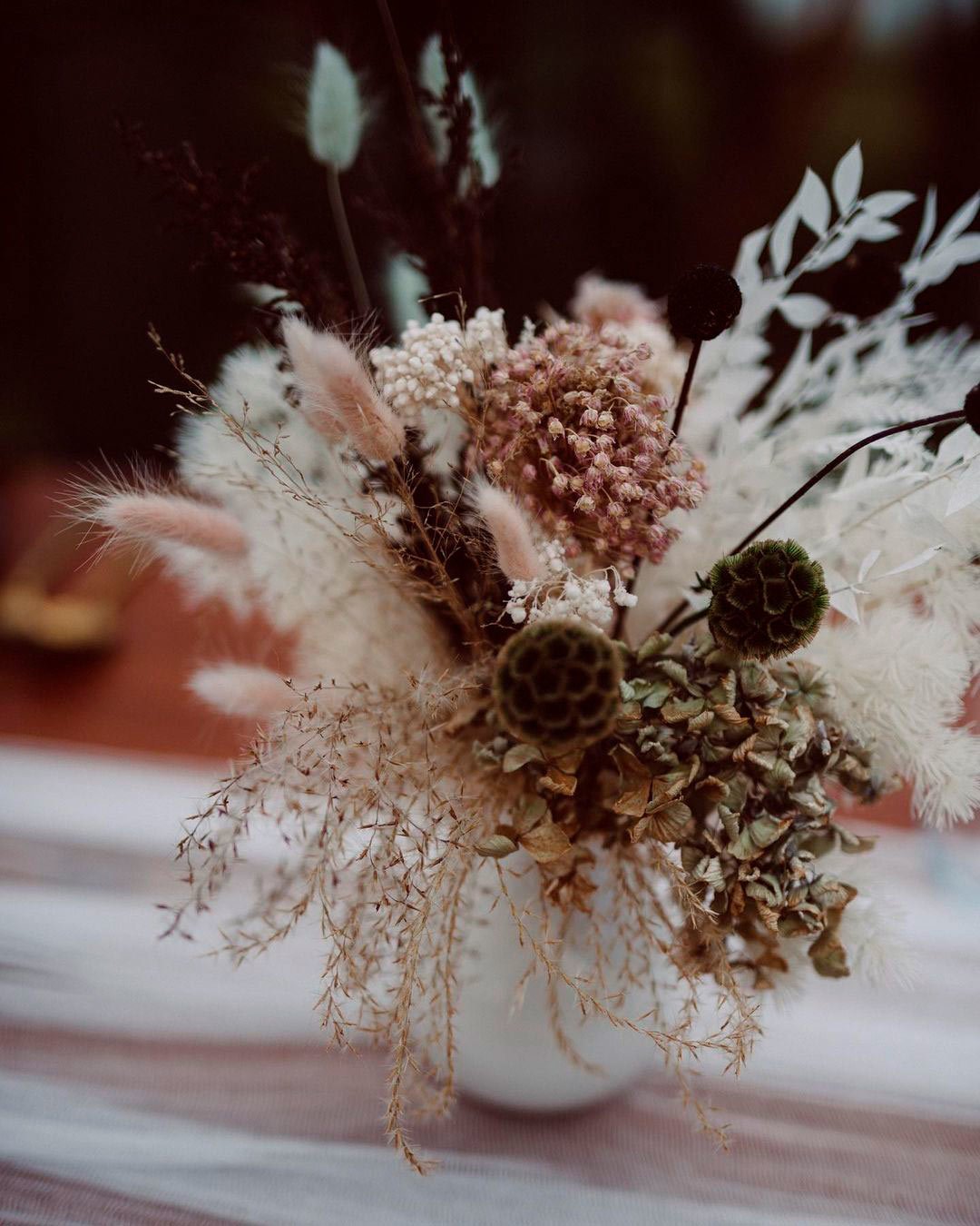 wedding ideas dried flowers centerpiece