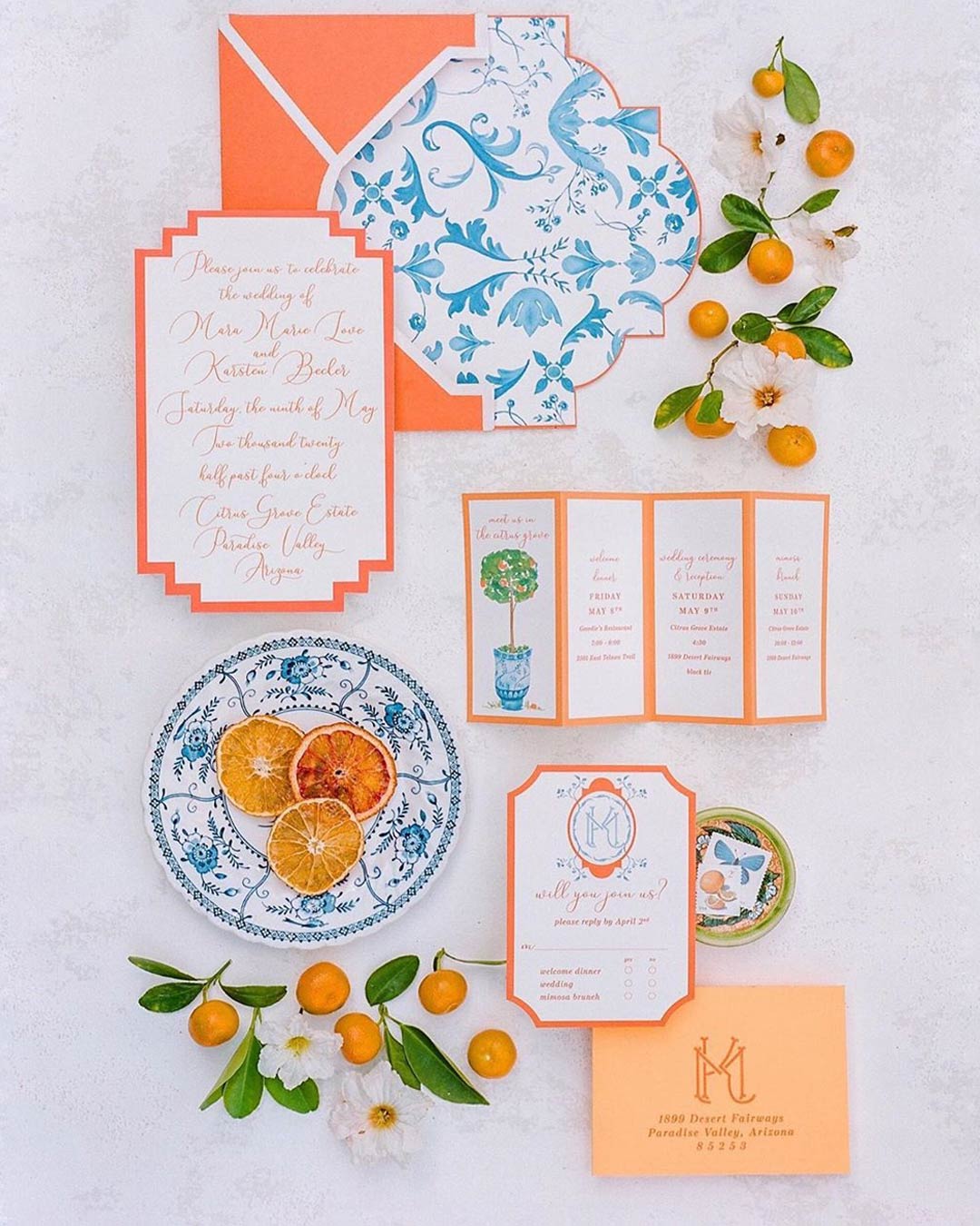 wedding ideas fruit citrus theme