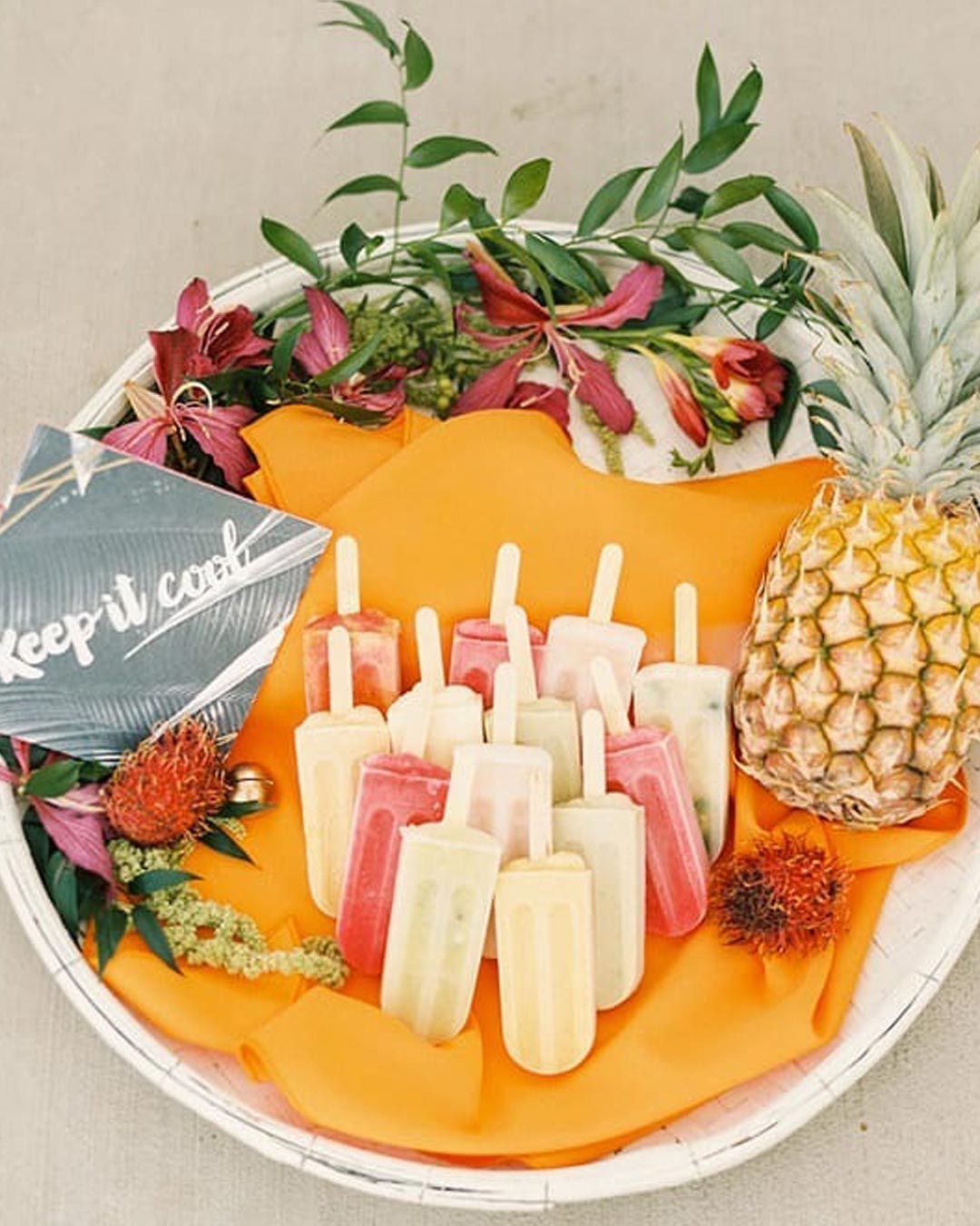 wedding ideas ice cream tropical fruit