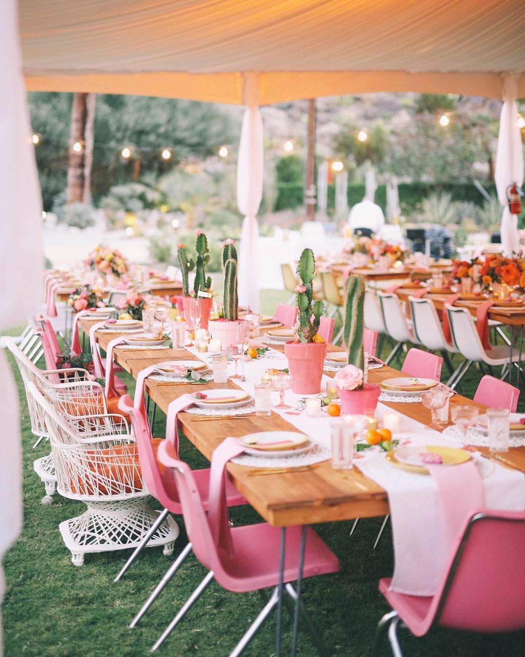 wedding ideas tropical pink cactus