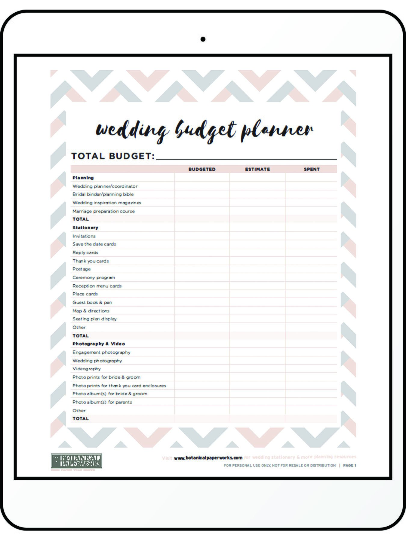 Wedding Budget Planning Perbezy