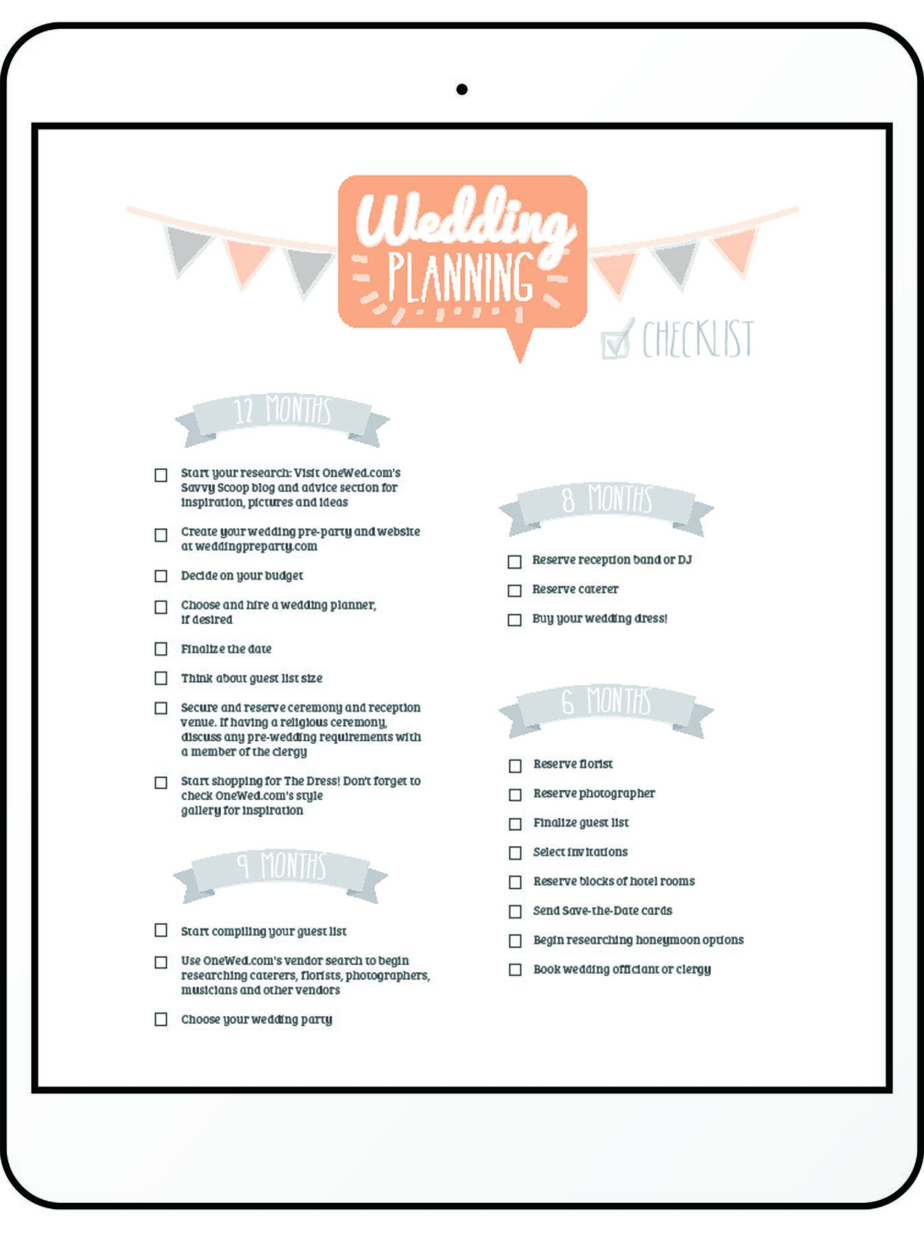 Printable Wedding Checklist Template from www.weddingforward.com