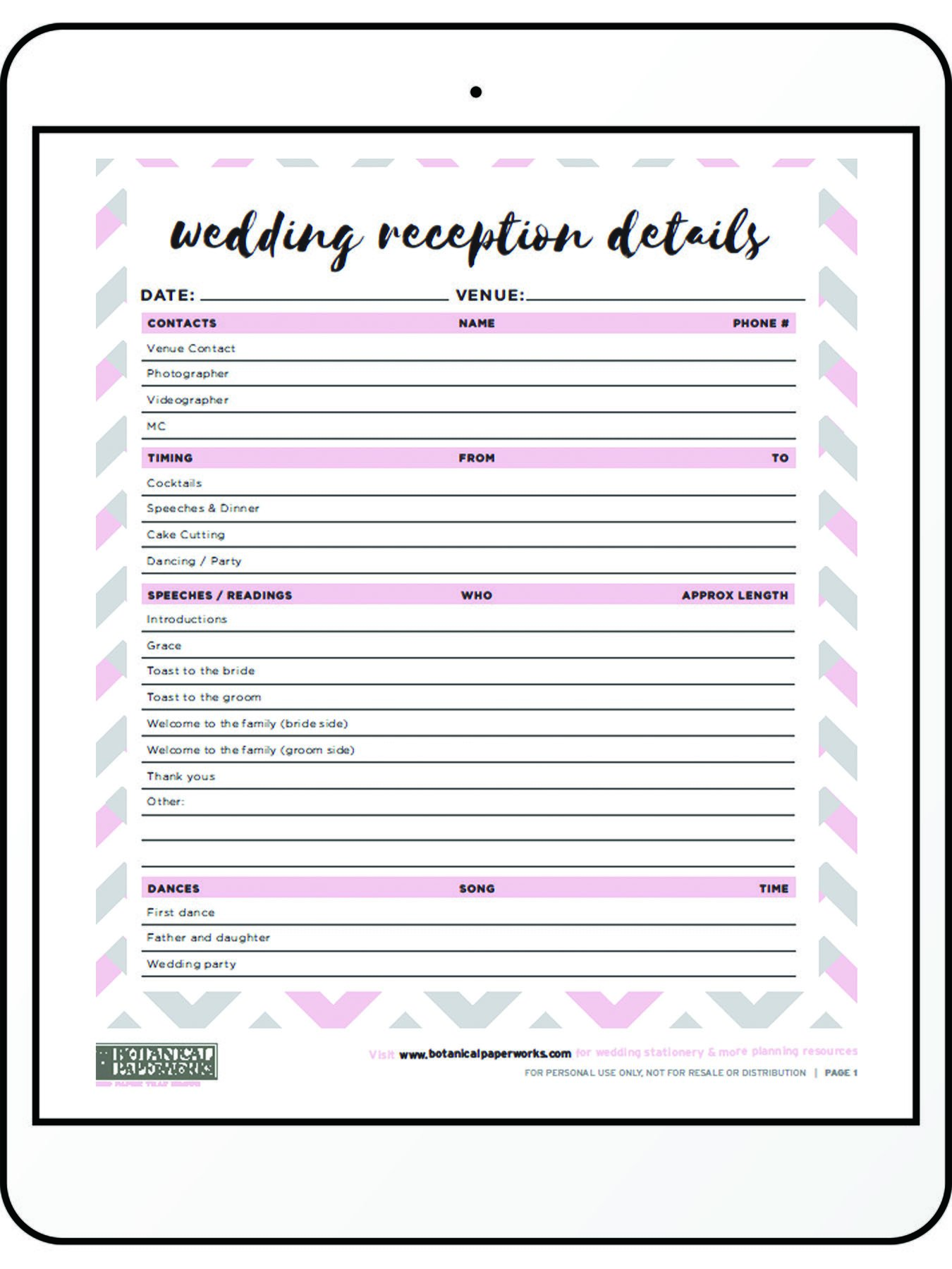 Printable Wedding Planner Free