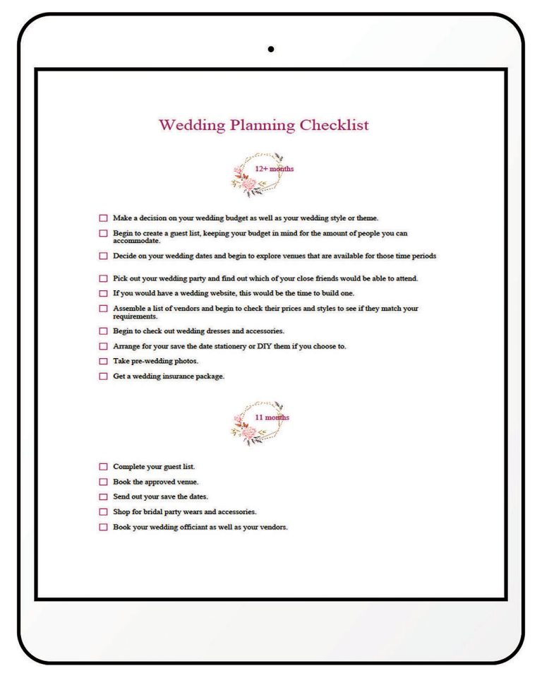 Wedding Planning Printables: Free Templates To Keep You Organized