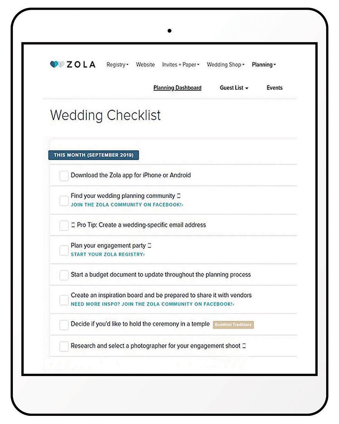 wedding planning printables checklist zola