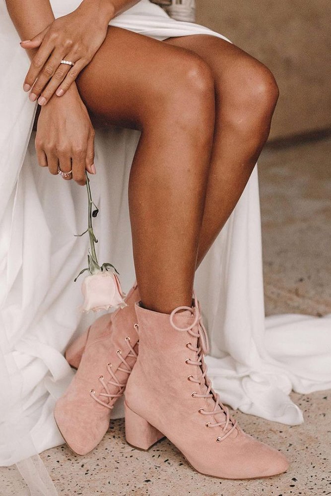 cowgirl boots wedding ideas simple nude low heels foreversoles