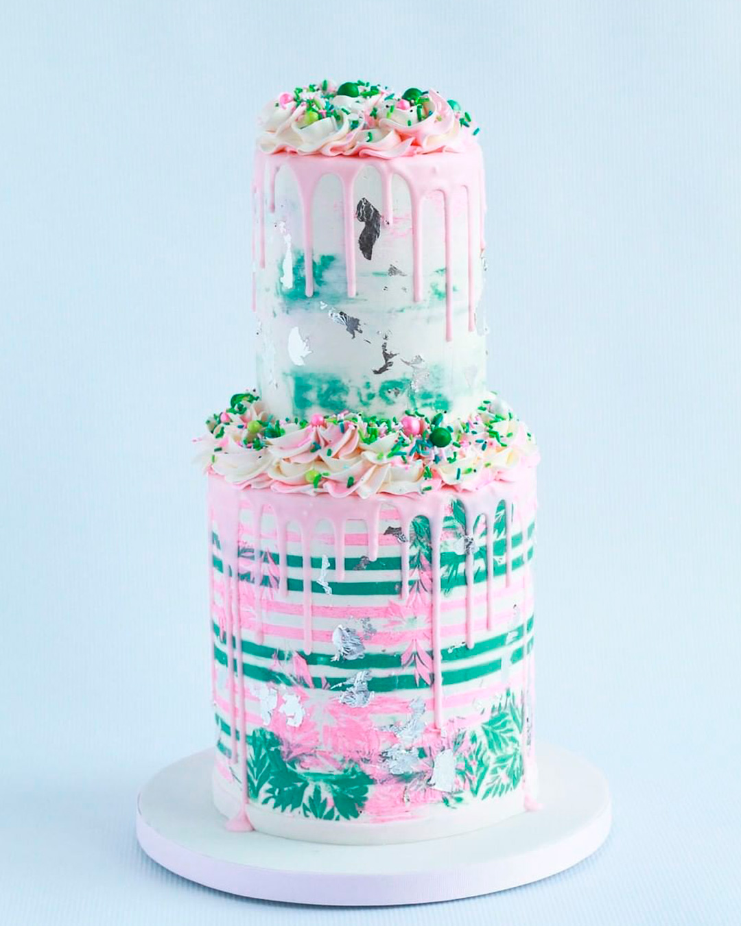 drip wedding cakes colored