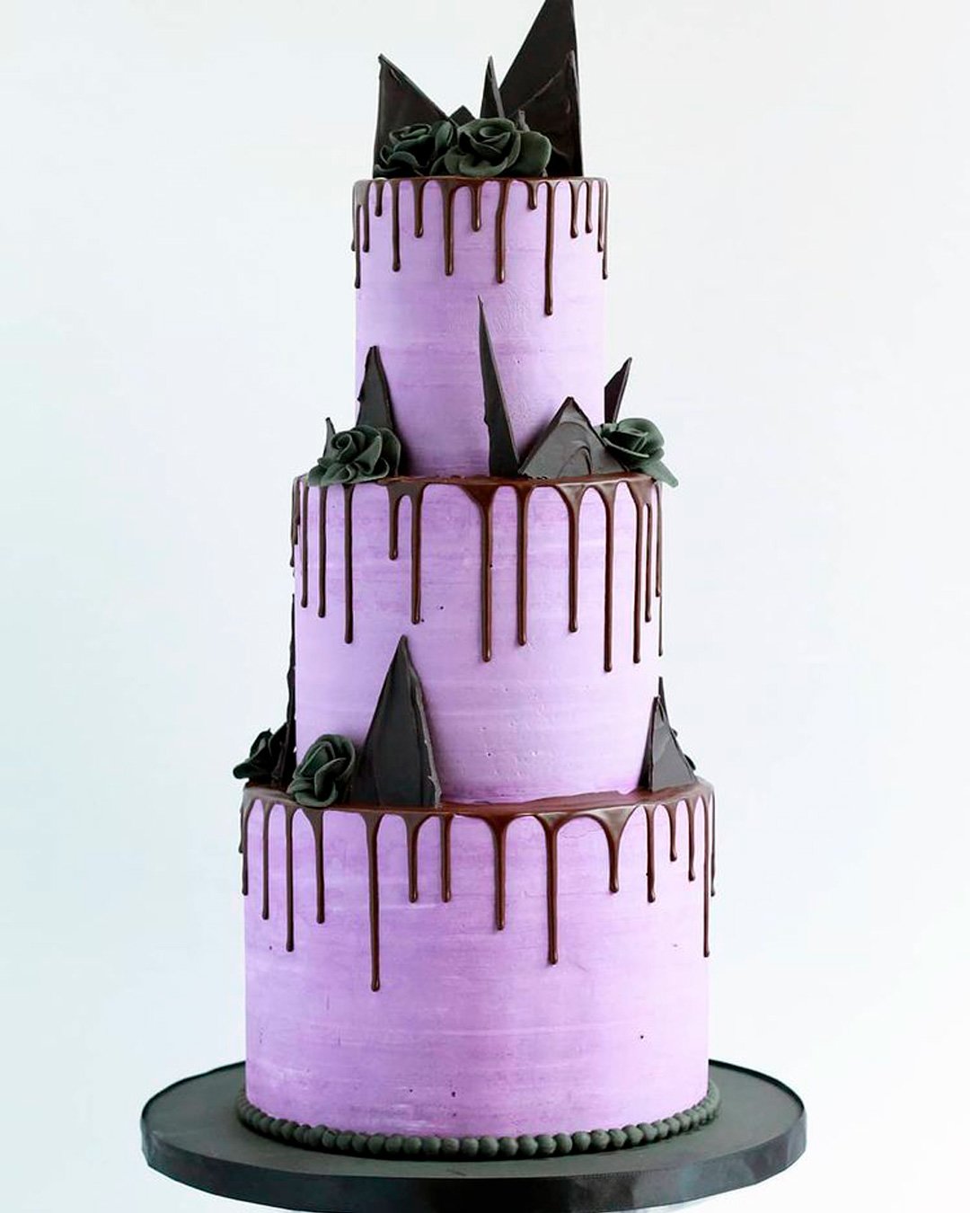 drip wedding cakes purple chocolate