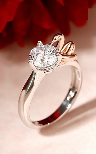 unique engagement rings rose gold unique swan ring