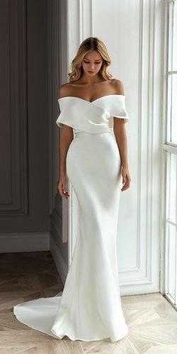 Hochzeitskleid Designer von der Schulterscheide einfache Eva Lendel