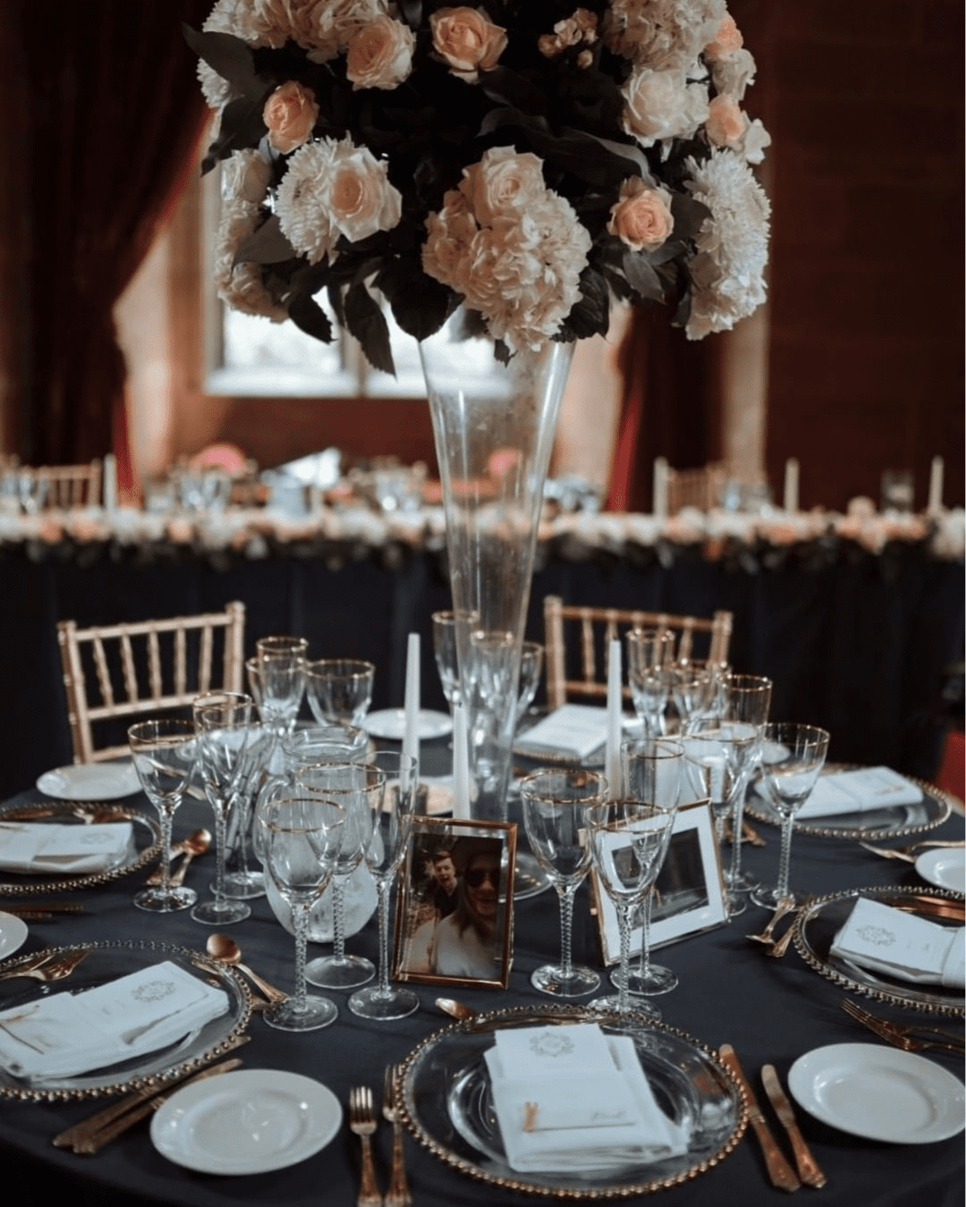 black and white wedding colors with gold touches