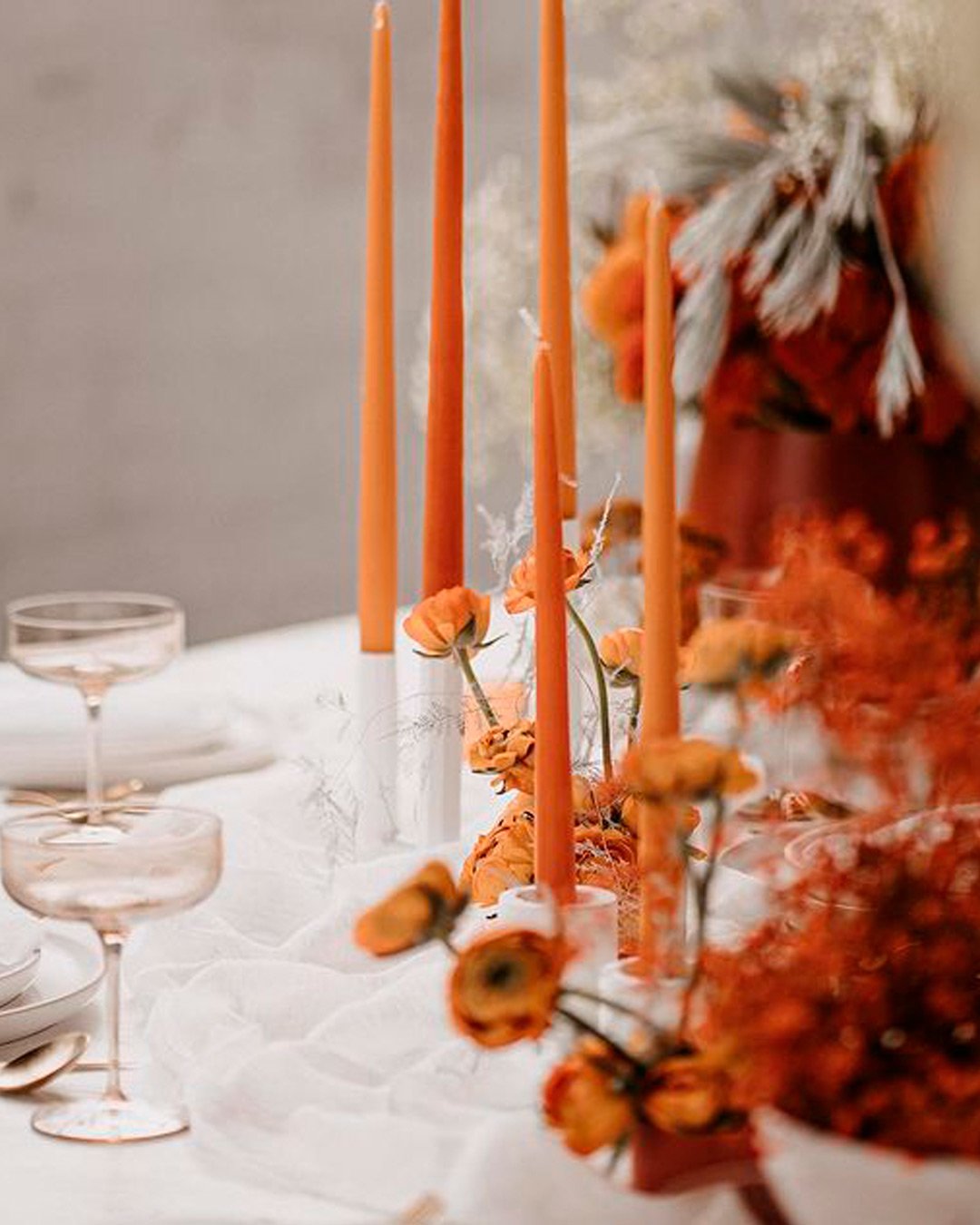 fall wedding color orange white